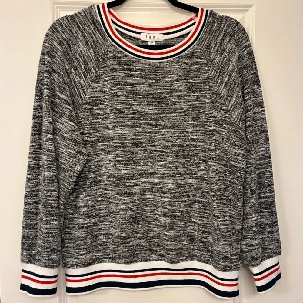 ANTHROPOLOGIE THML Long Sleeve Sweater Top Gray Women’s Size Medium